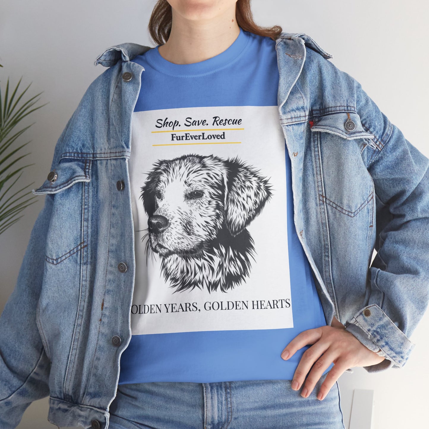 Graphic Tee Golden Hearts Golden Years and Shop,Save,Rescue