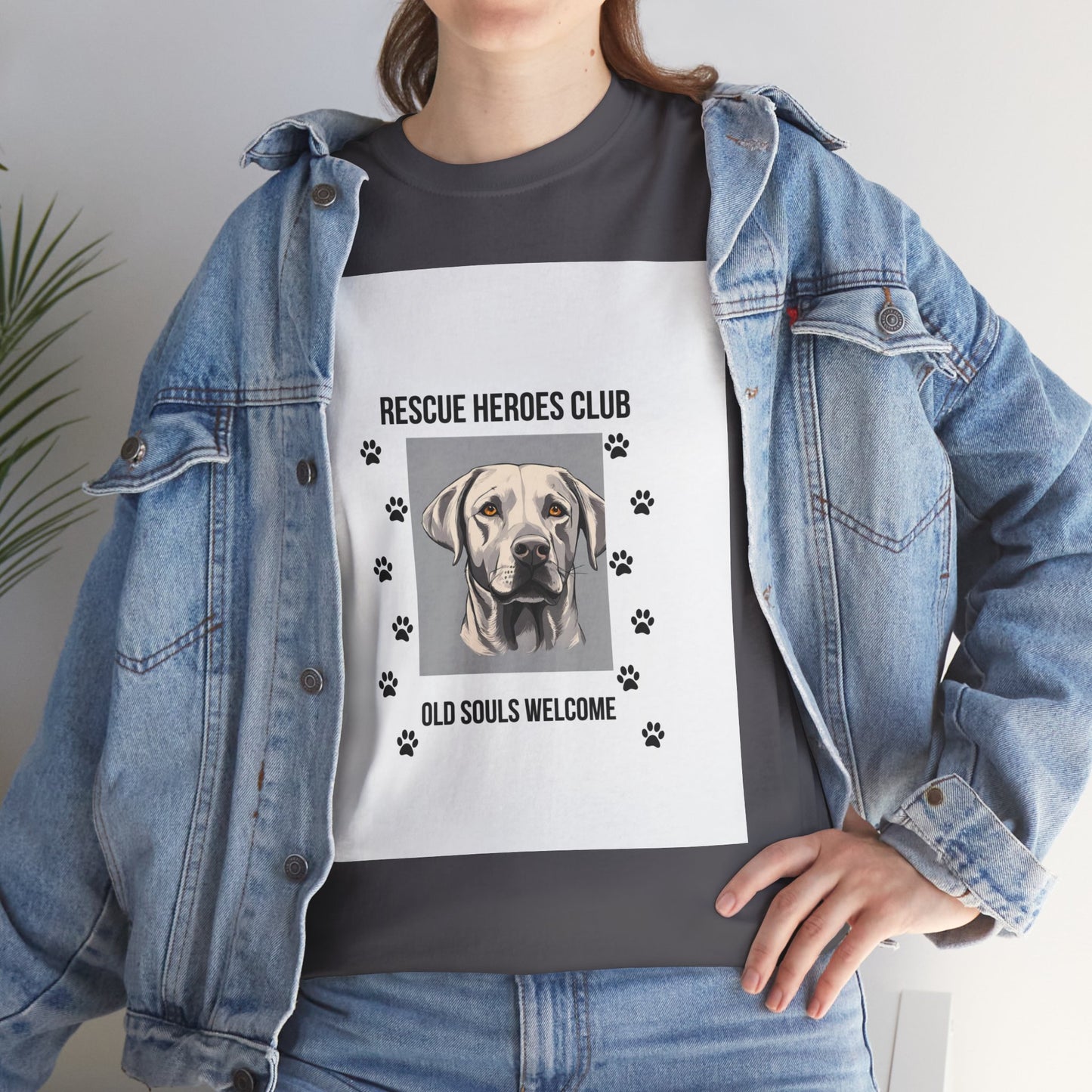 Rescue Paws Unisex Heavy Cotton Tee, Animal Lover Gift, Dog Rescue Club Shirt, Pet Advocacy Apparel, Perfect for Animal Lovers