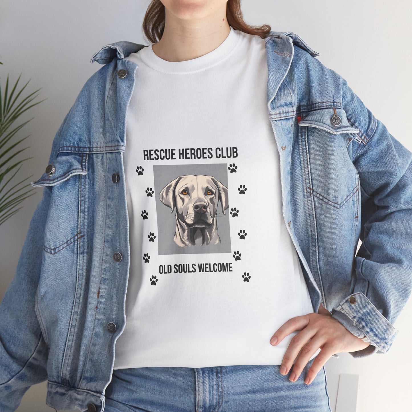 Rescue Paws Unisex Heavy Cotton Tee, Animal Lover Gift, Dog Rescue Club Shirt, Pet Advocacy Apparel, Perfect for Animal Lovers