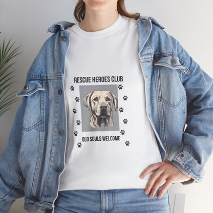 Rescue Paws Unisex Heavy Cotton Tee, Animal Lover Gift, Dog Rescue Club Shirt, Pet Advocacy Apparel, Perfect for Animal Lovers