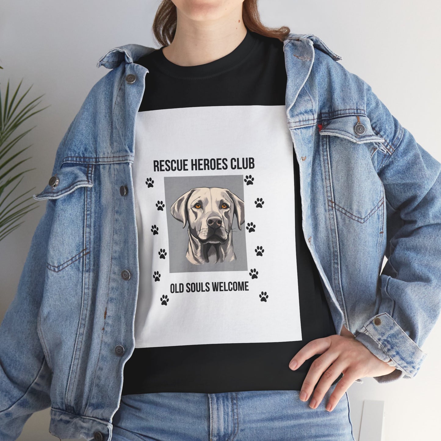 Rescue Paws Unisex Heavy Cotton Tee, Animal Lover Gift, Dog Rescue Club Shirt, Pet Advocacy Apparel, Perfect for Animal Lovers