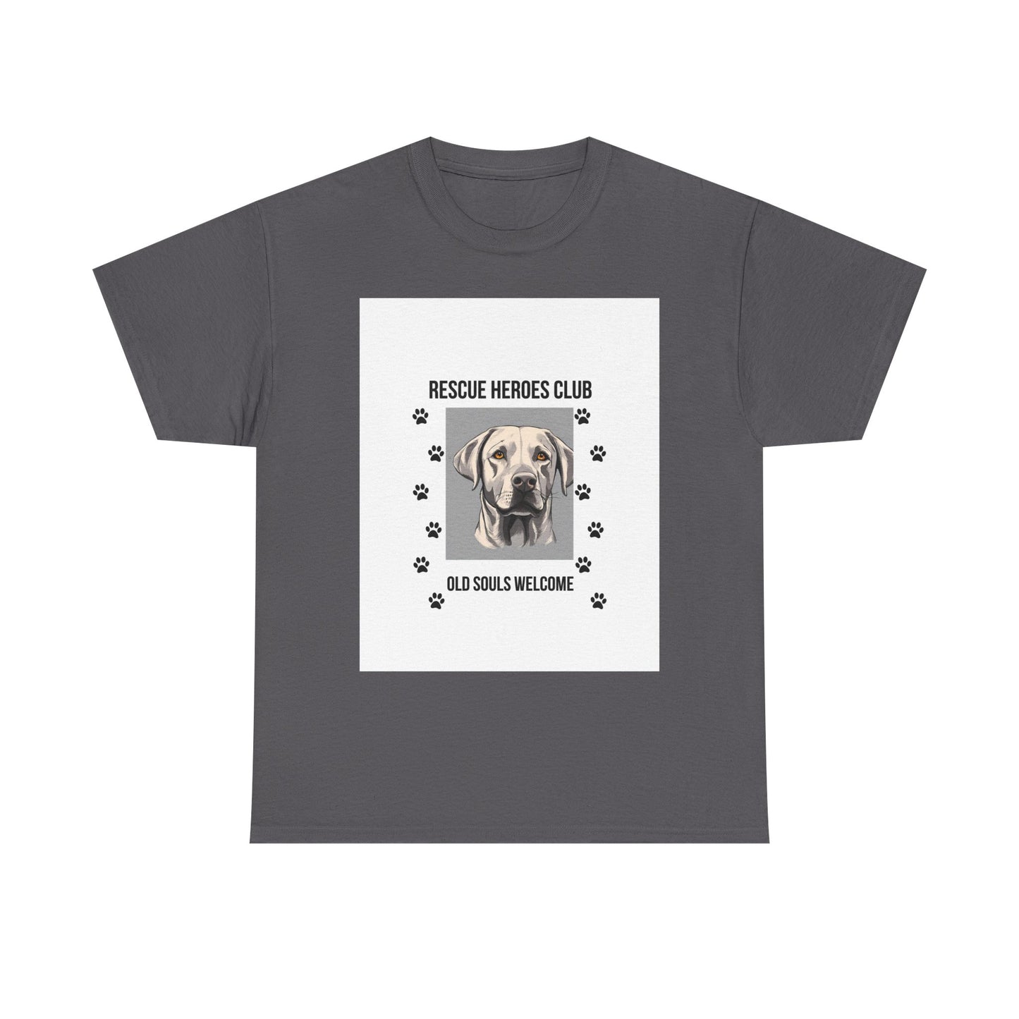 Rescue Paws Unisex Heavy Cotton Tee, Animal Lover Gift, Dog Rescue Club Shirt, Pet Advocacy Apparel, Perfect for Animal Lovers