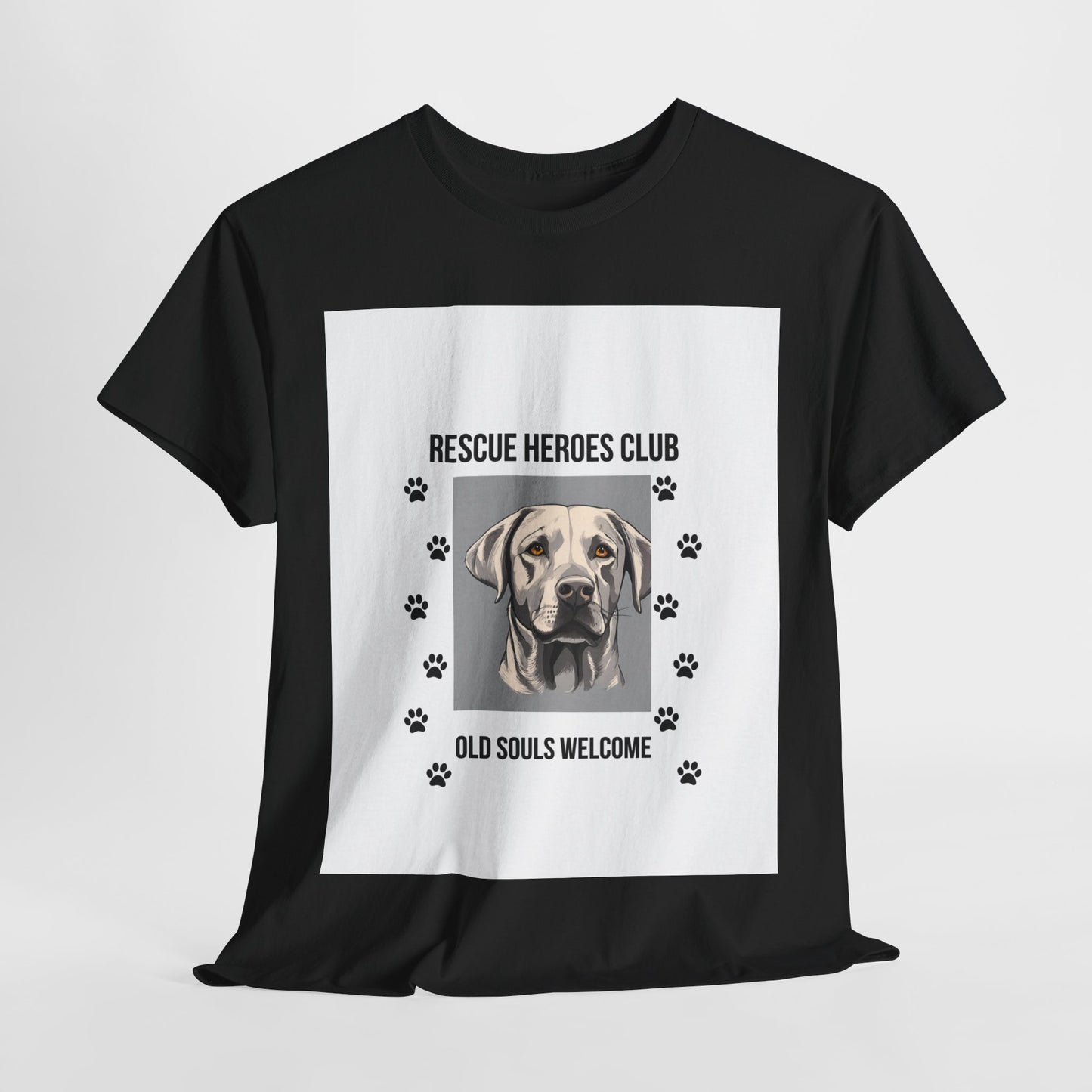 Rescue Paws Unisex Heavy Cotton Tee, Animal Lover Gift, Dog Rescue Club Shirt, Pet Advocacy Apparel, Perfect for Animal Lovers