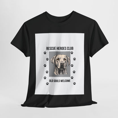 Rescue Paws Unisex Heavy Cotton Tee, Animal Lover Gift, Dog Rescue Club Shirt, Pet Advocacy Apparel, Perfect for Animal Lovers