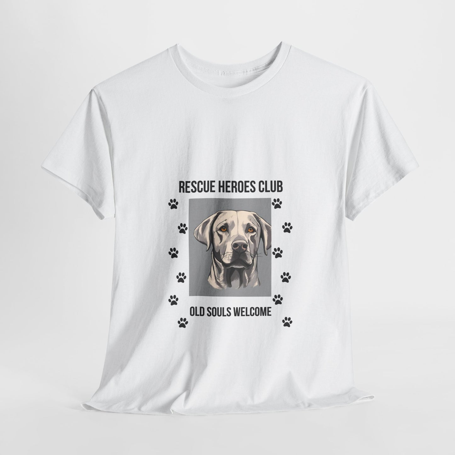 Rescue Paws Unisex Heavy Cotton Tee, Animal Lover Gift, Dog Rescue Club Shirt, Pet Advocacy Apparel, Perfect for Animal Lovers