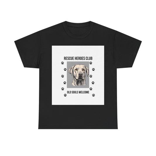Rescue Paws Unisex Heavy Cotton Tee, Animal Lover Gift, Dog Rescue Club Shirt, Pet Advocacy Apparel, Perfect for Animal Lovers