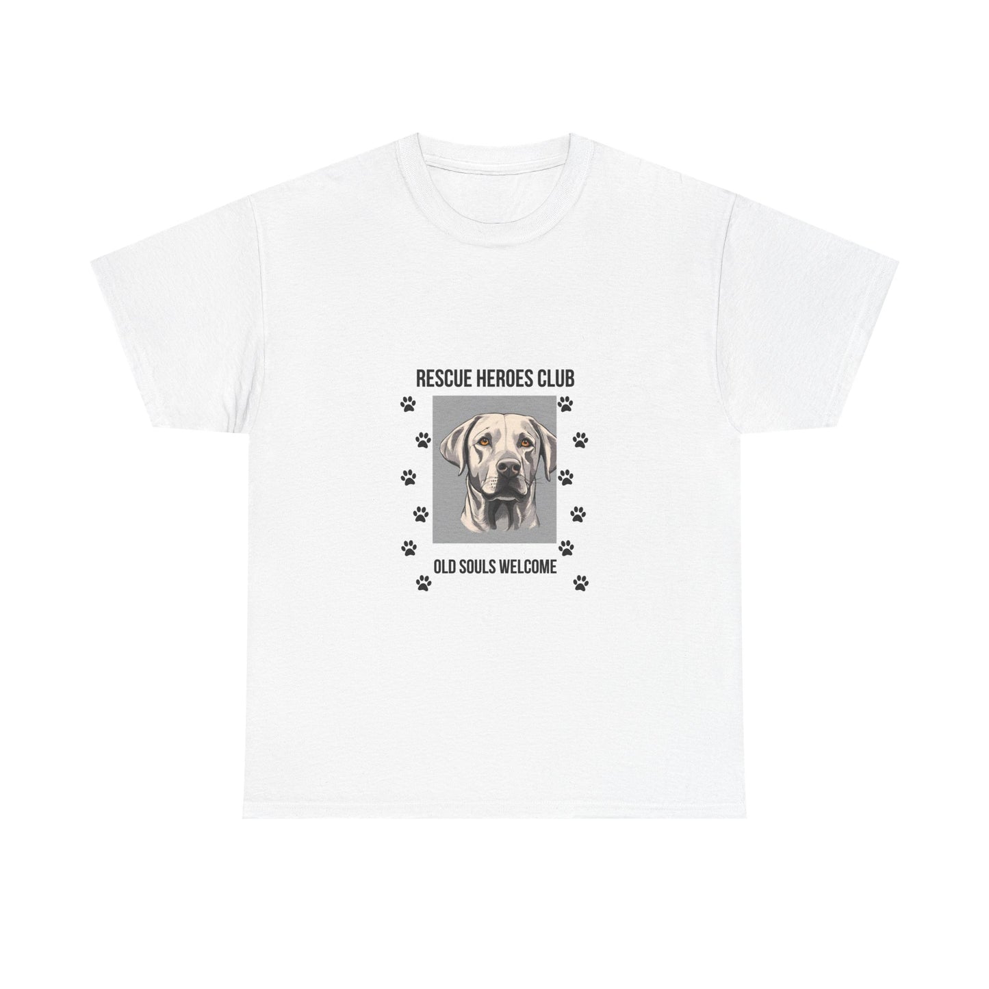Rescue Paws Unisex Heavy Cotton Tee, Animal Lover Gift, Dog Rescue Club Shirt, Pet Advocacy Apparel, Perfect for Animal Lovers
