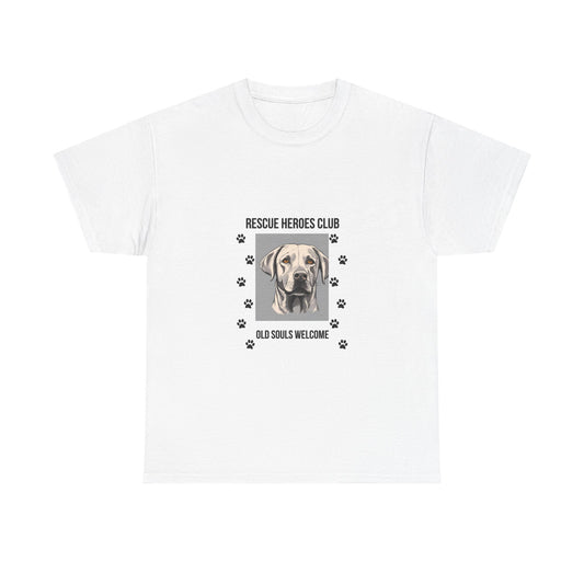 Rescue Paws Unisex Heavy Cotton Tee, Animal Lover Gift, Dog Rescue Club Shirt, Pet Advocacy Apparel, Perfect for Animal Lovers