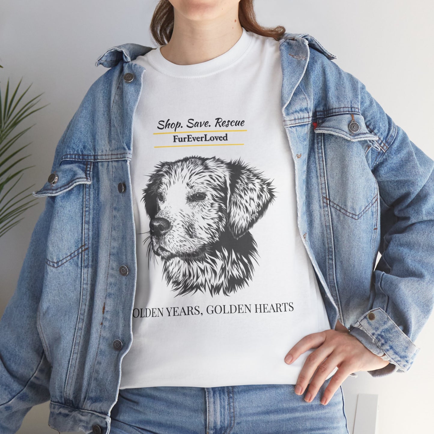 Graphic Tee Golden Hearts Golden Years and Shop,Save,Rescue