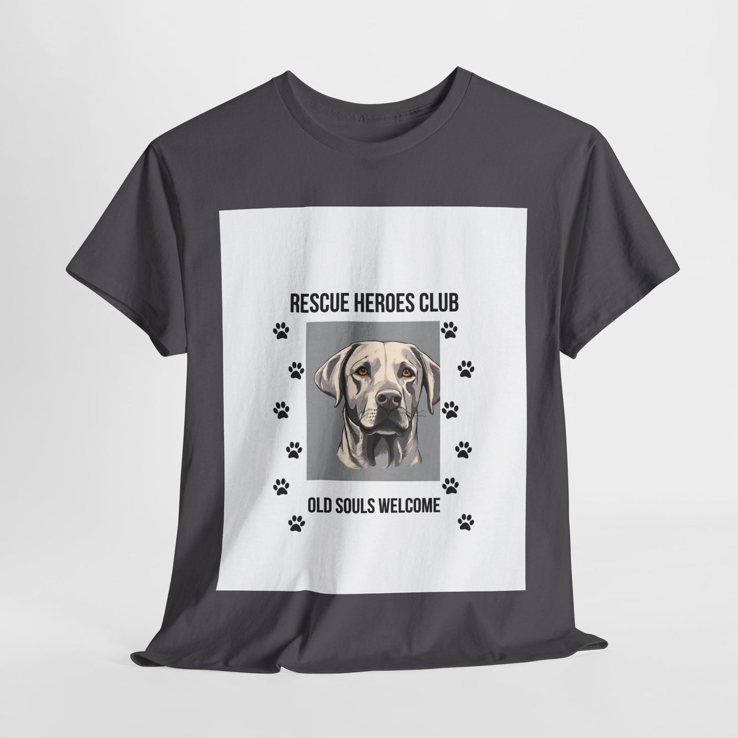 Rescue Paws Unisex Heavy Cotton Tee, Animal Lover Gift, Dog Rescue Club Shirt, Pet Advocacy Apparel, Perfect for Animal Lovers