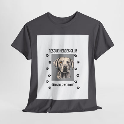 Rescue Paws Unisex Heavy Cotton Tee, Animal Lover Gift, Dog Rescue Club Shirt, Pet Advocacy Apparel, Perfect for Animal Lovers
