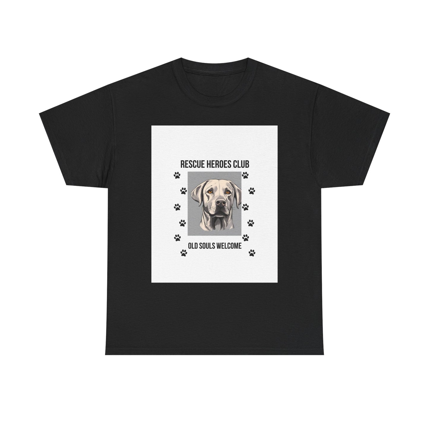Rescue Paws Unisex Heavy Cotton Tee, Animal Lover Gift, Dog Rescue Club Shirt, Pet Advocacy Apparel, Perfect for Animal Lovers